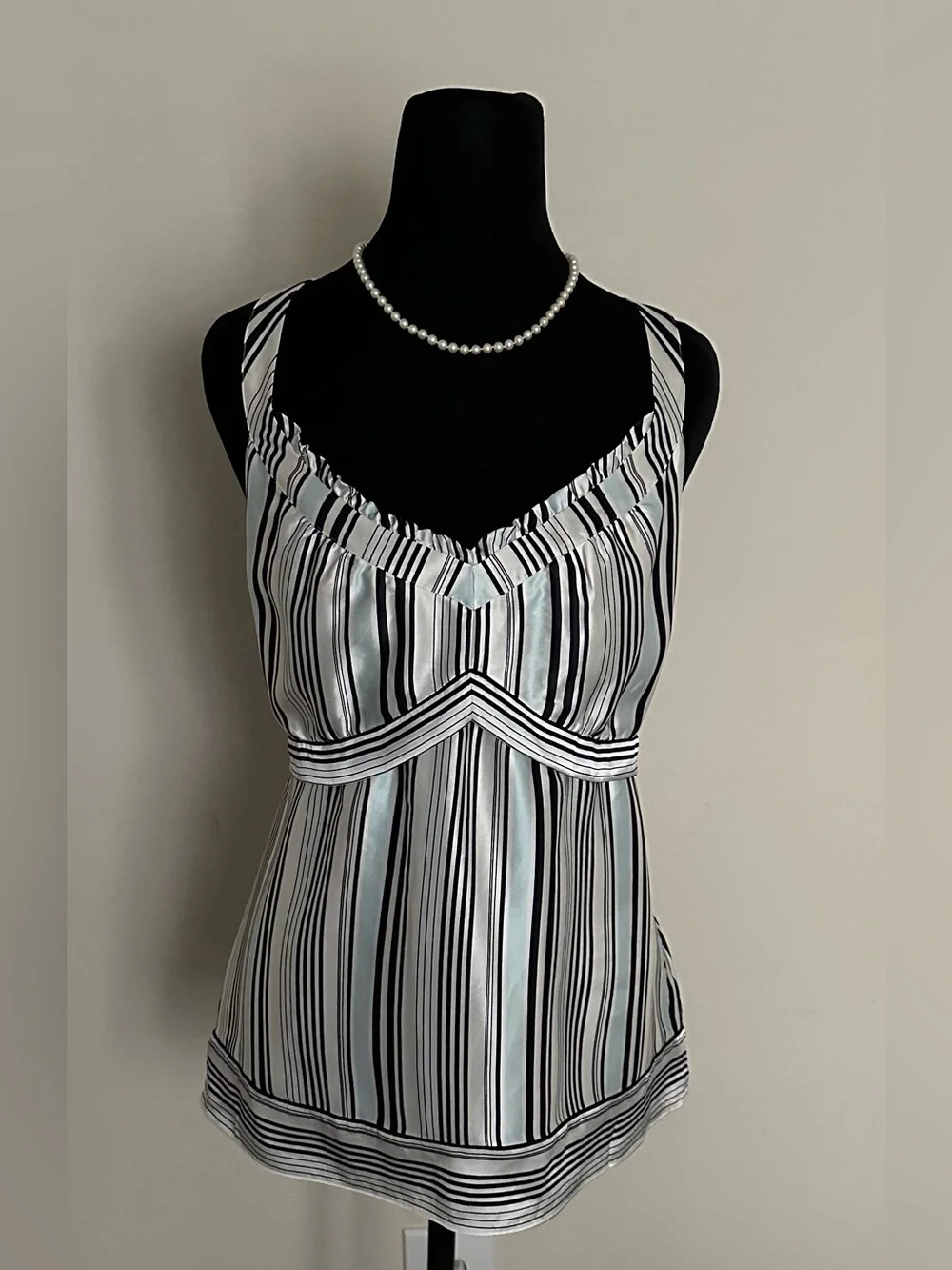 ANTONIO MELANI Silk Top Size 14 Elegant With Crisscross Straps Women’s Top